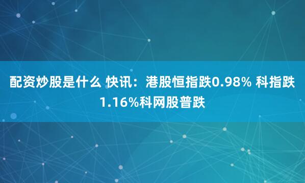 配资炒股是什么 快讯：港股恒指跌0.98% 科指跌1.16%科网股普跌
